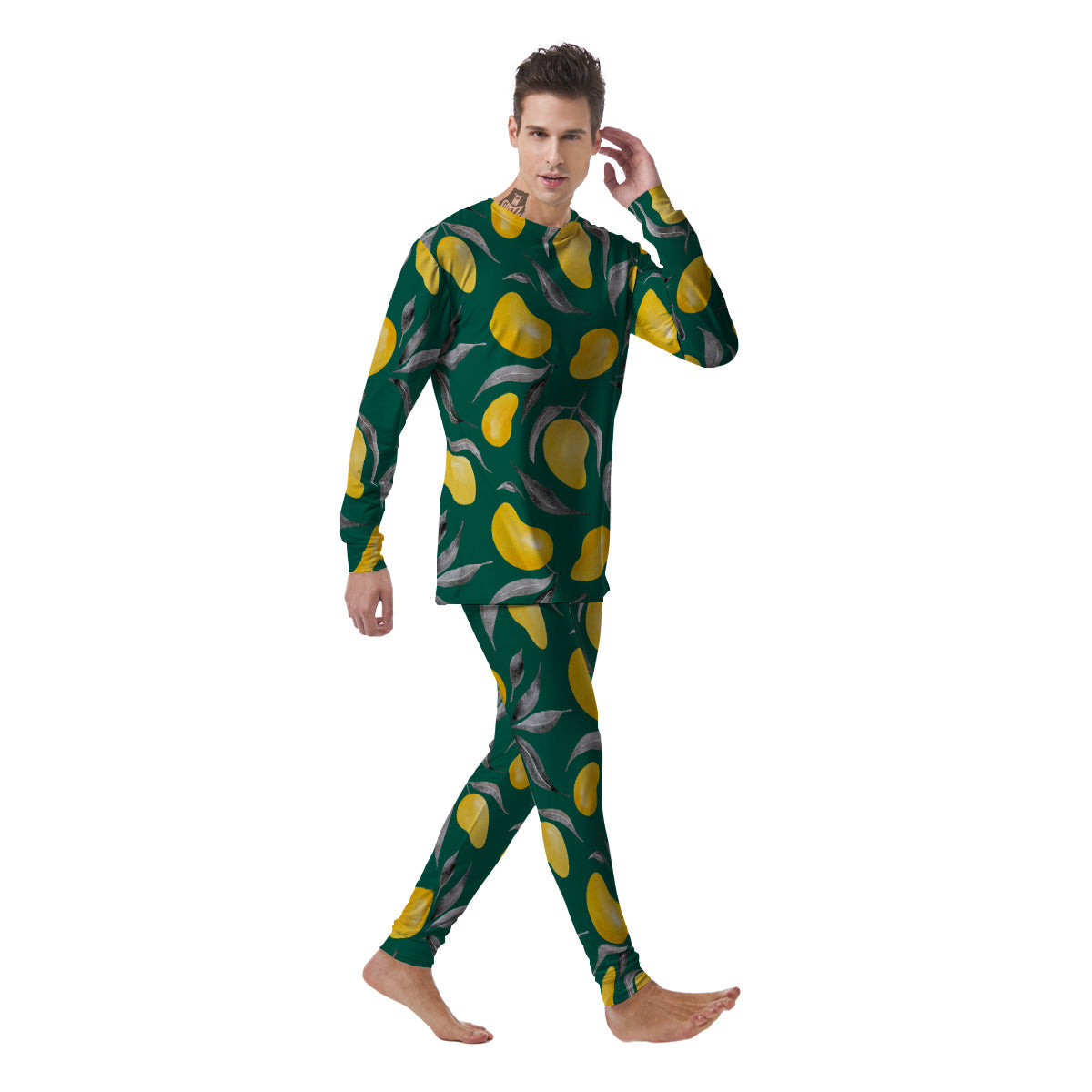 Fruit Mango Yellow Print Pattern Men's Pajamas-grizzshop