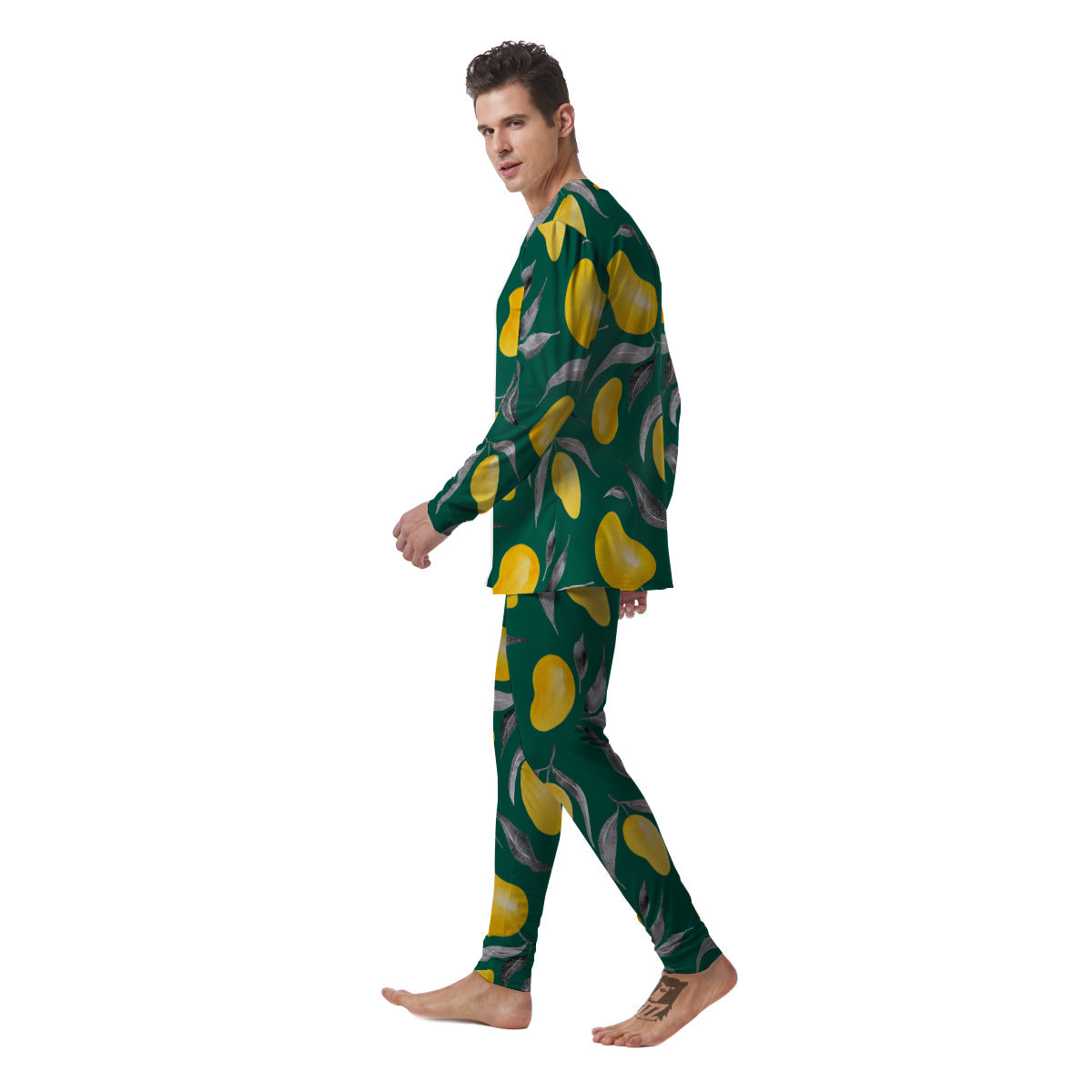 Fruit Mango Yellow Print Pattern Men's Pajamas-grizzshop