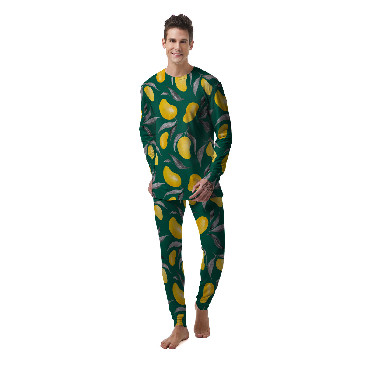 Fruit Mango Yellow Print Pattern Men's Pajamas-grizzshop