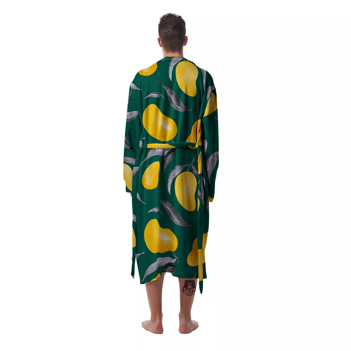Fruit Mango Yellow Print Pattern Men's Robe-grizzshop