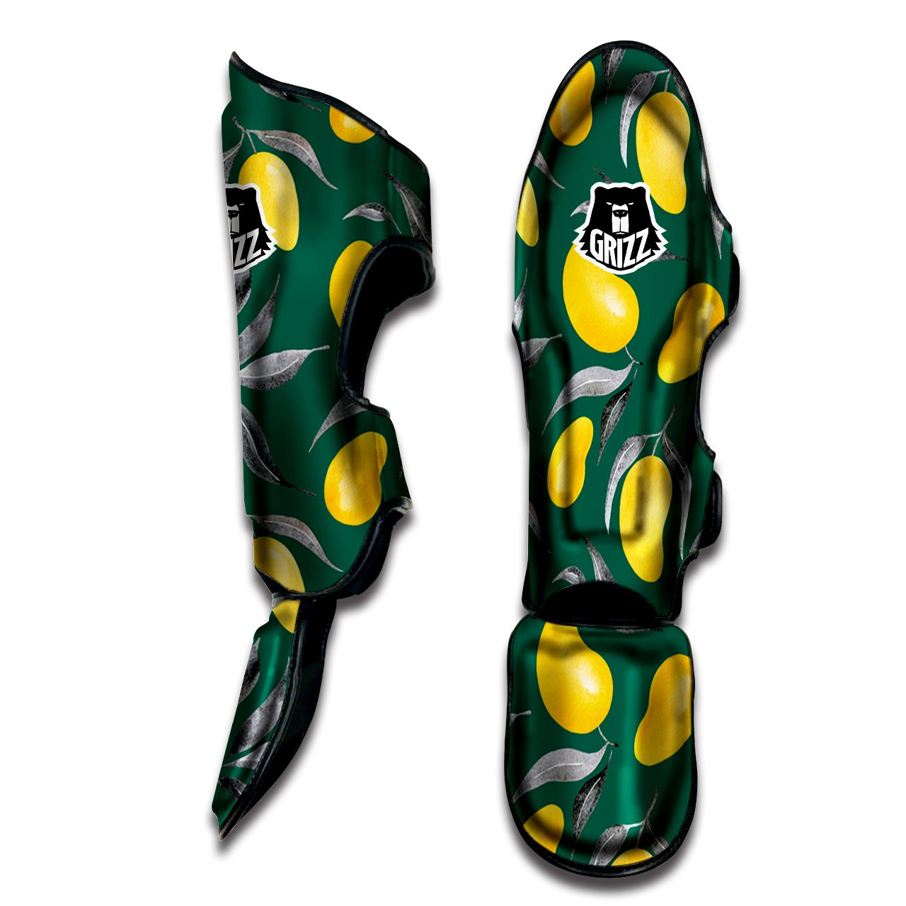 Fruit Mango Yellow Print Pattern Muay Thai Shin Guards-grizzshop