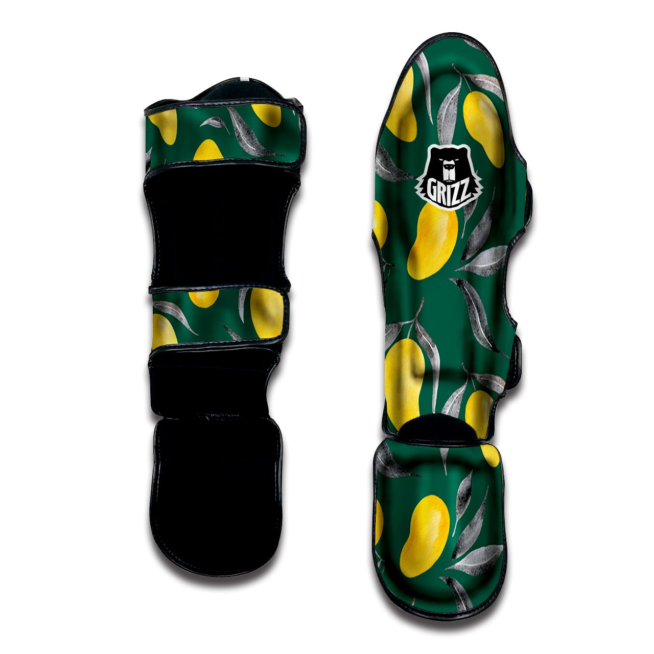 Fruit Mango Yellow Print Pattern Muay Thai Shin Guards-grizzshop