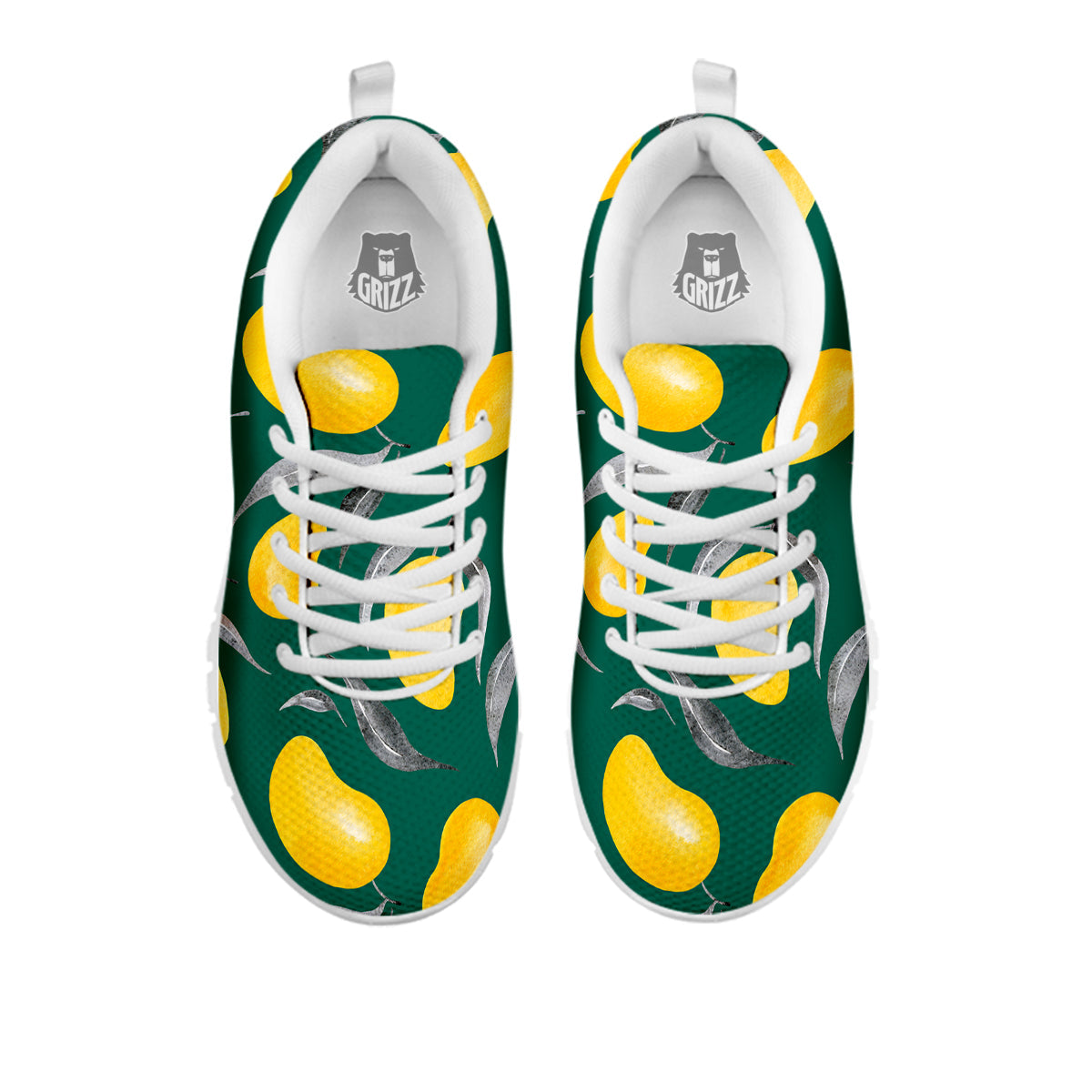 Fruit Mango Yellow Print Pattern White Sneaker-grizzshop