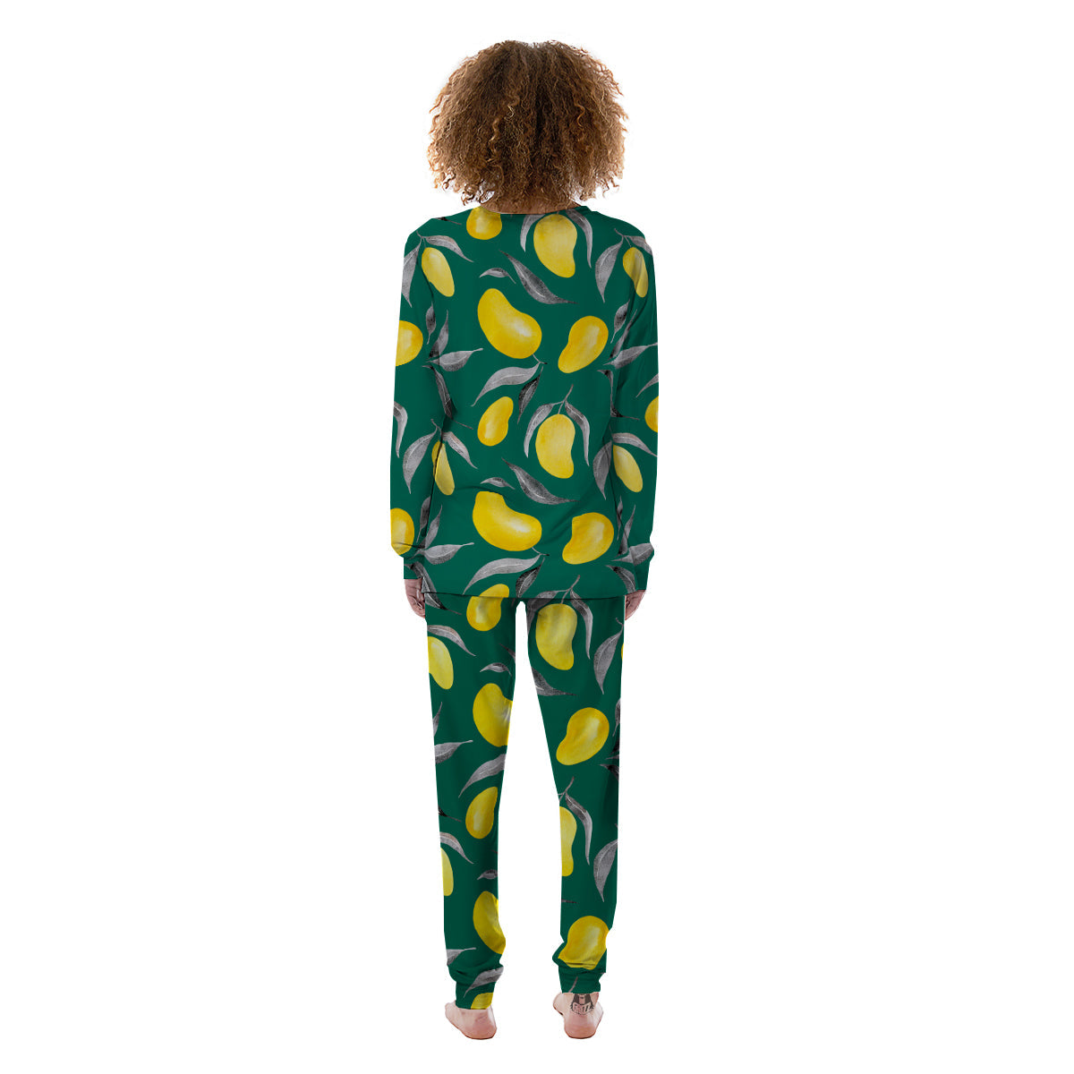 Fruit Mango Yellow Print Pattern Women's Pajamas-grizzshop