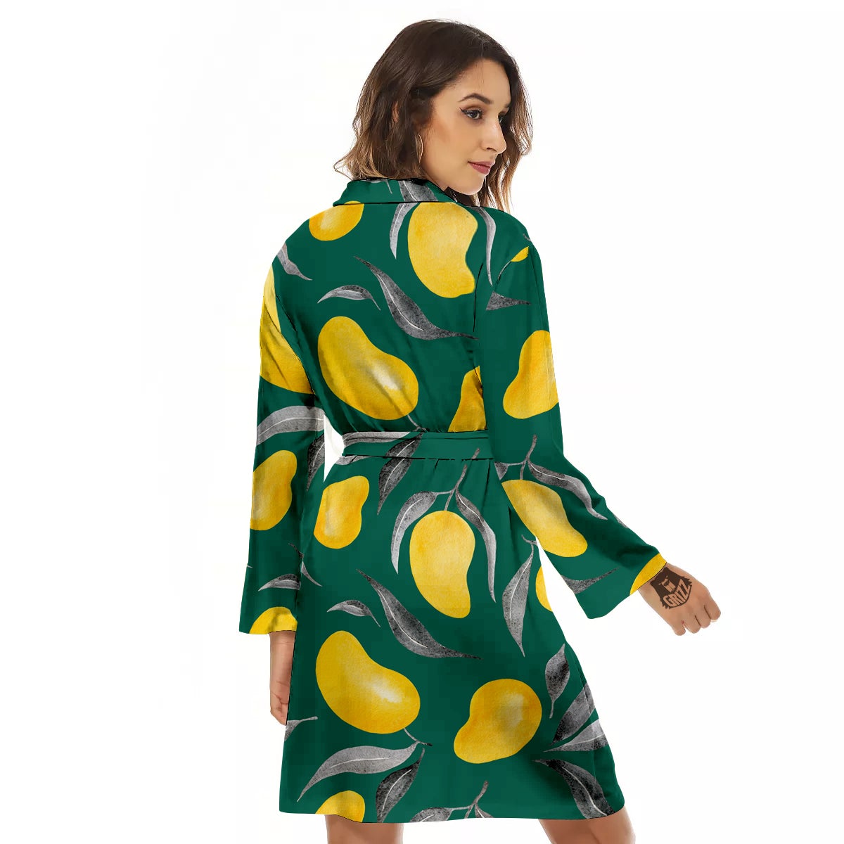 Fruit Mango Yellow Print Pattern Women's Robe-grizzshop