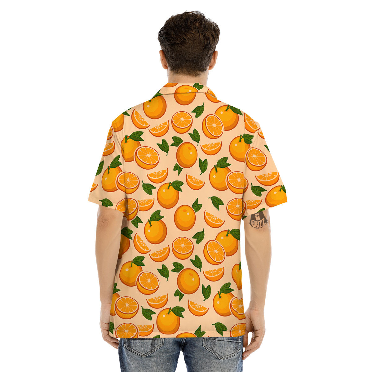Fruit Orange Print Pattern Men's Hawaiian Shirt-grizzshop