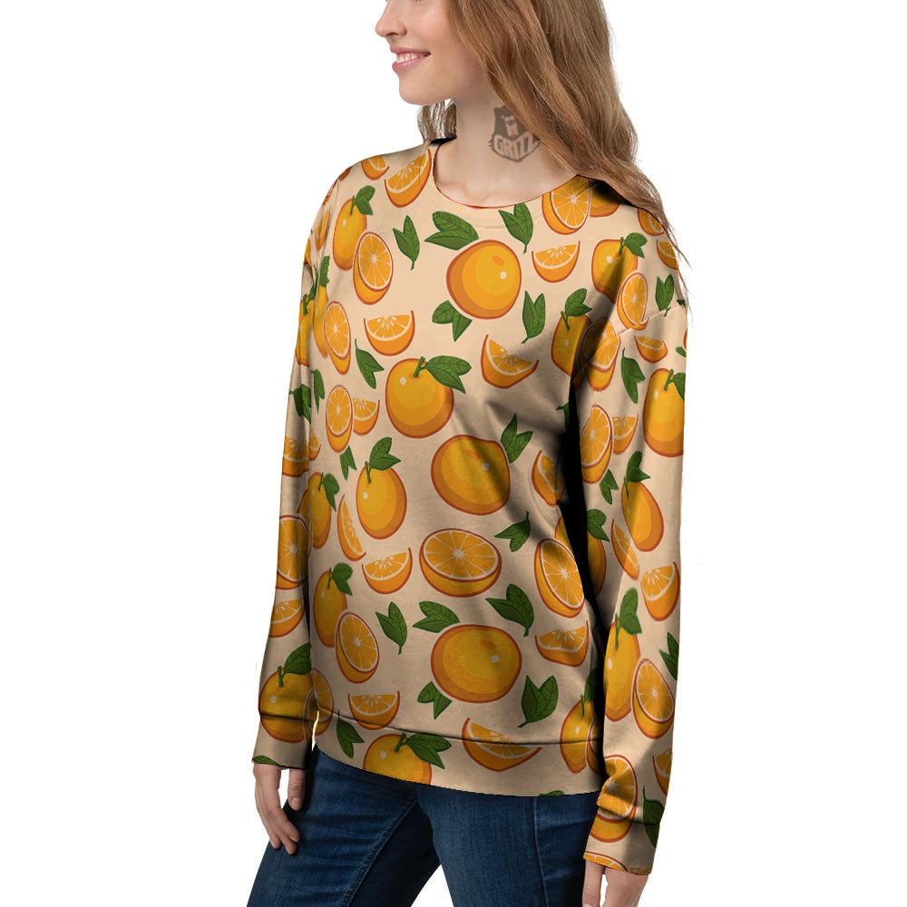Fruit Orange Print Pattern Women's Sweatshirt-grizzshop