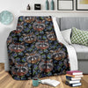 Fruit Raccoon Pattern Print Blanket-grizzshop