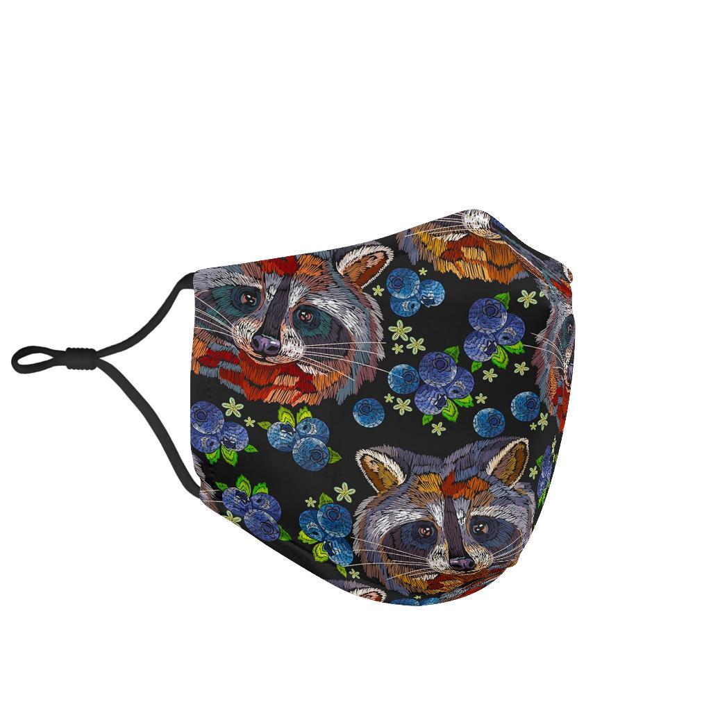 Fruit Raccoon Pattern Print Face Mask-grizzshop