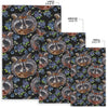 Fruit Raccoon Pattern Print Floor Mat-grizzshop