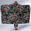 Fruit Raccoon Pattern Print Hooded Blanket-grizzshop