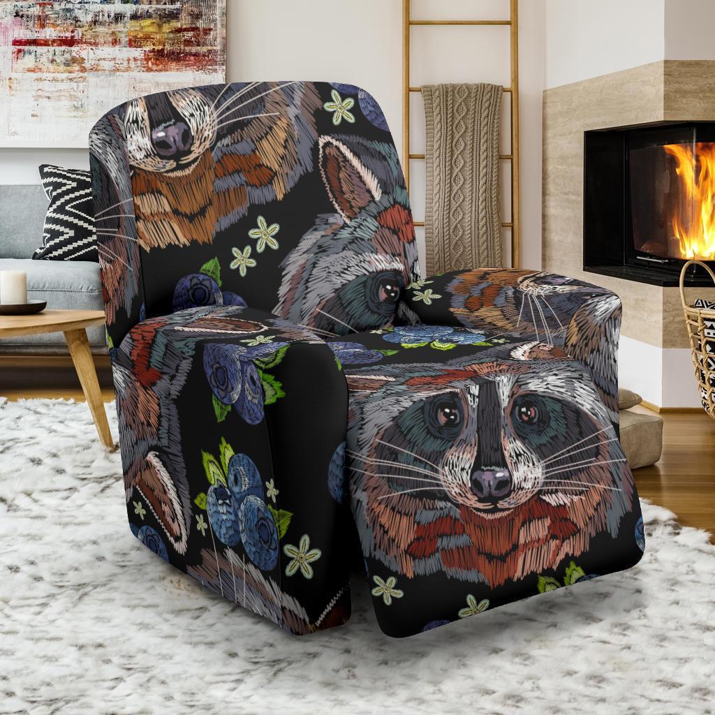 Fruit Raccoon Pattern Print Recliner Cover-grizzshop