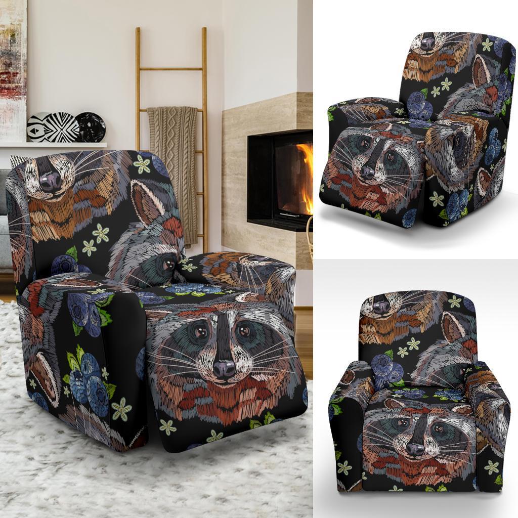 Fruit Raccoon Pattern Print Recliner Cover-grizzshop