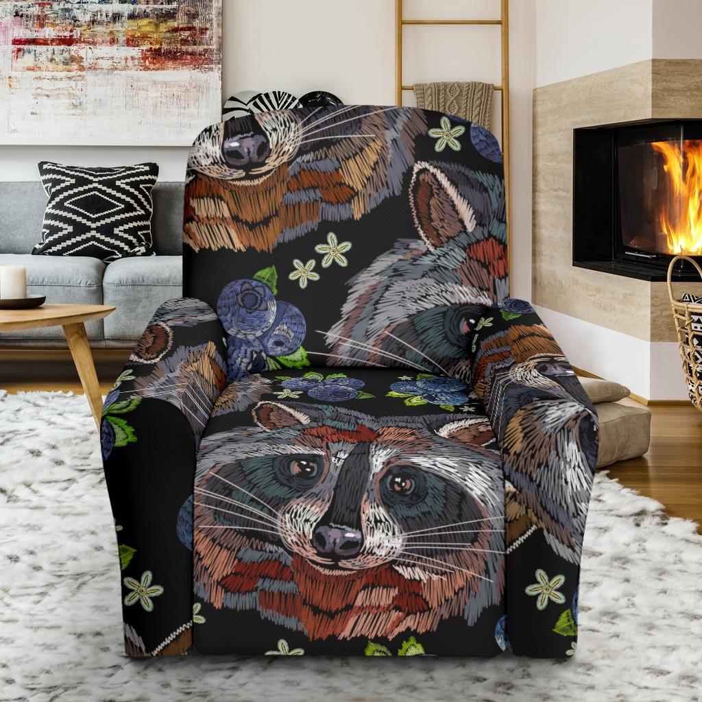 Fruit Raccoon Pattern Print Recliner Cover-grizzshop