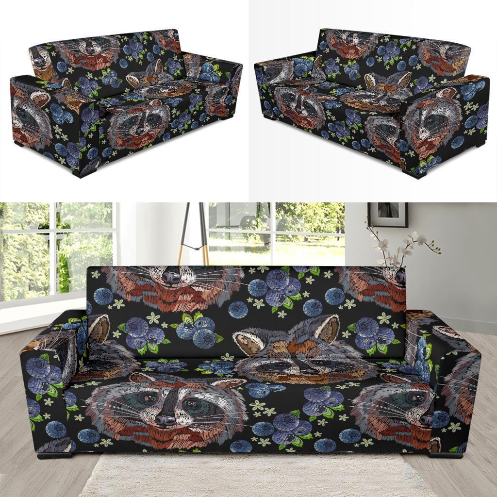 Fruit Raccoon Pattern Print Sofa Covers-grizzshop