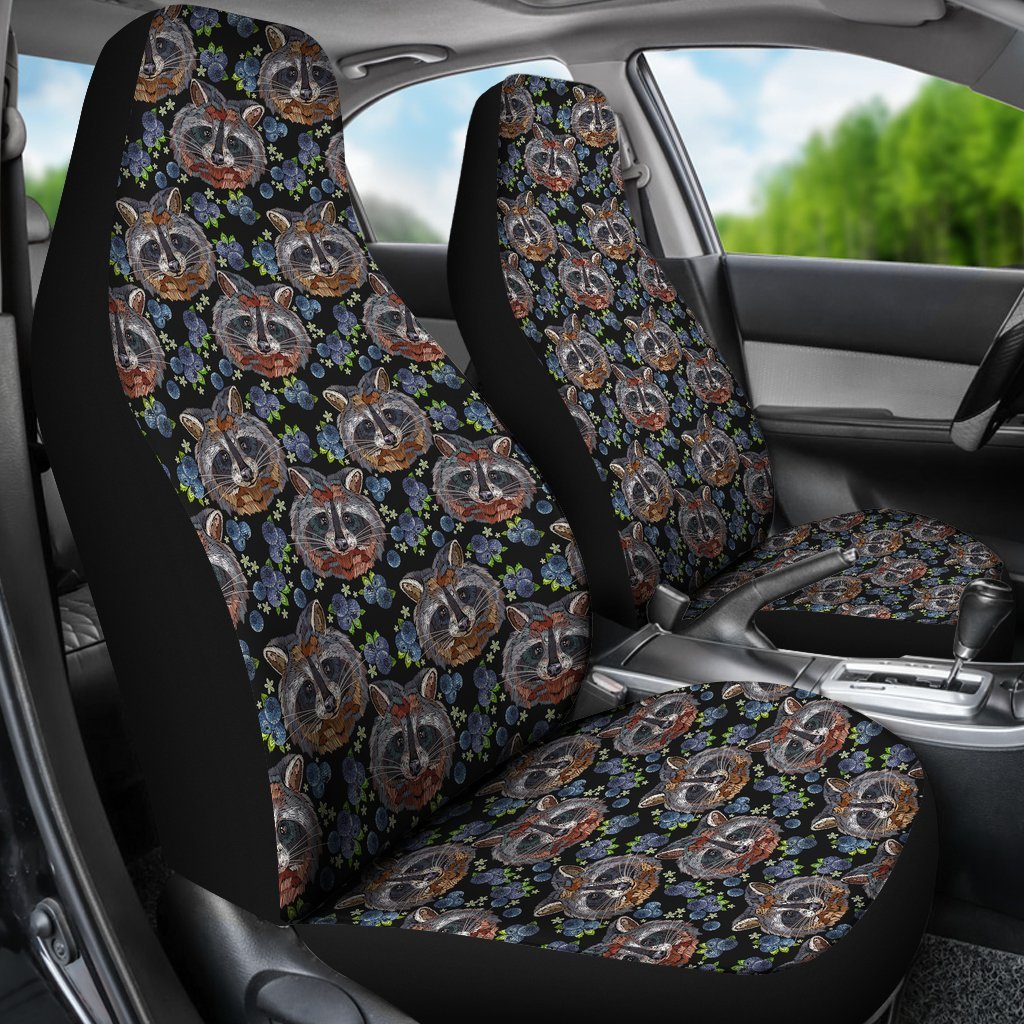 Fruit Raccoon Pattern Print Universal Fit Car Seat Cove-grizzshop