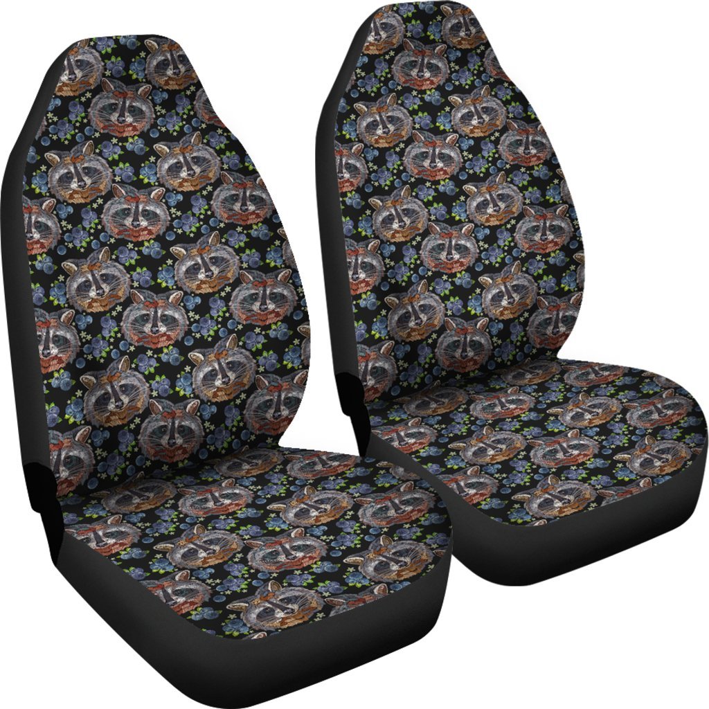 Fruit Raccoon Pattern Print Universal Fit Car Seat Cove-grizzshop