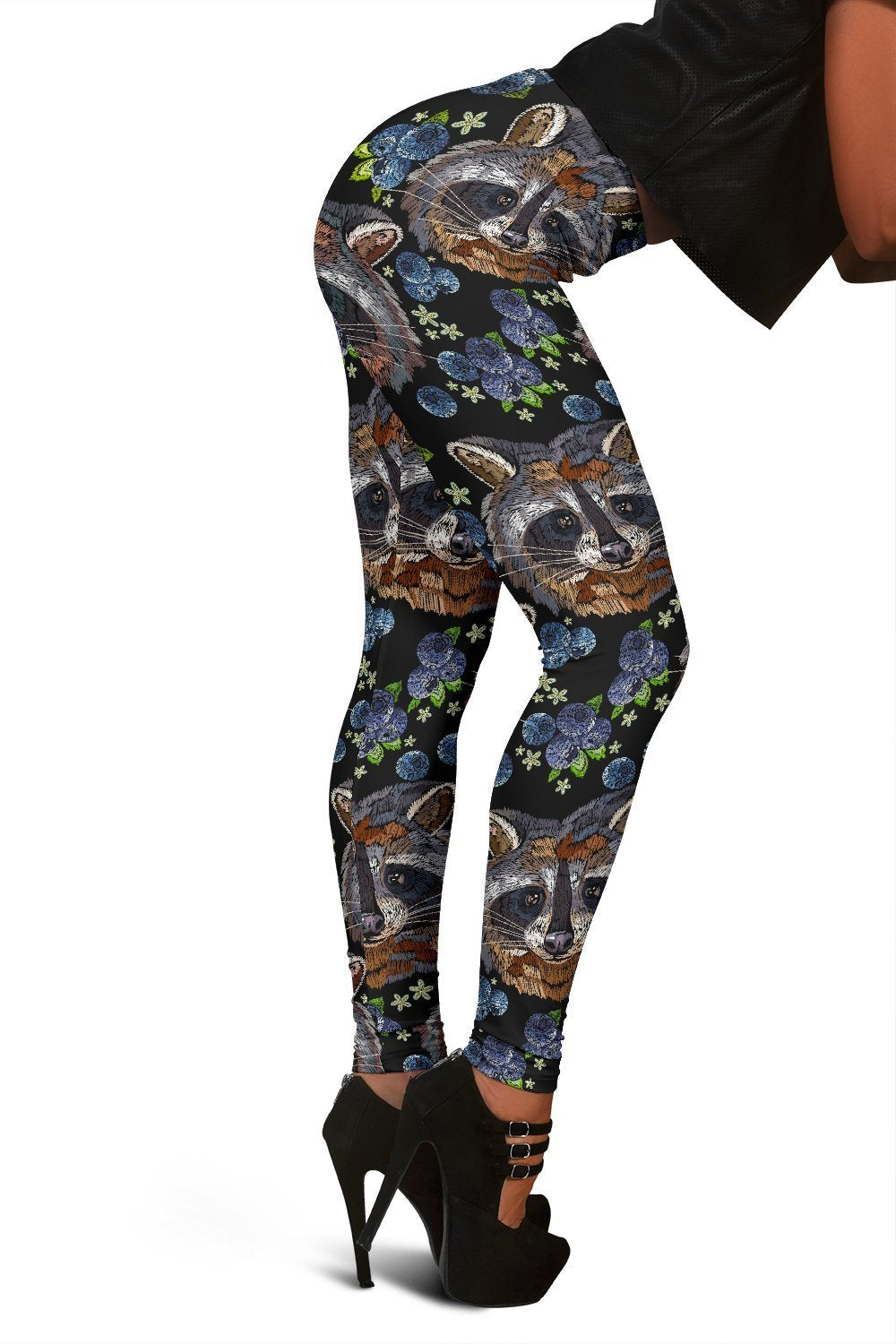 Fruit Raccoon Print Pattern Women Leggings-grizzshop