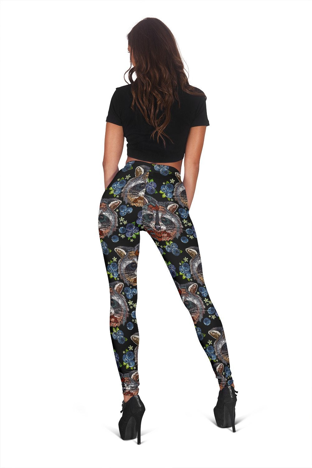 Fruit Raccoon Print Pattern Women Leggings-grizzshop