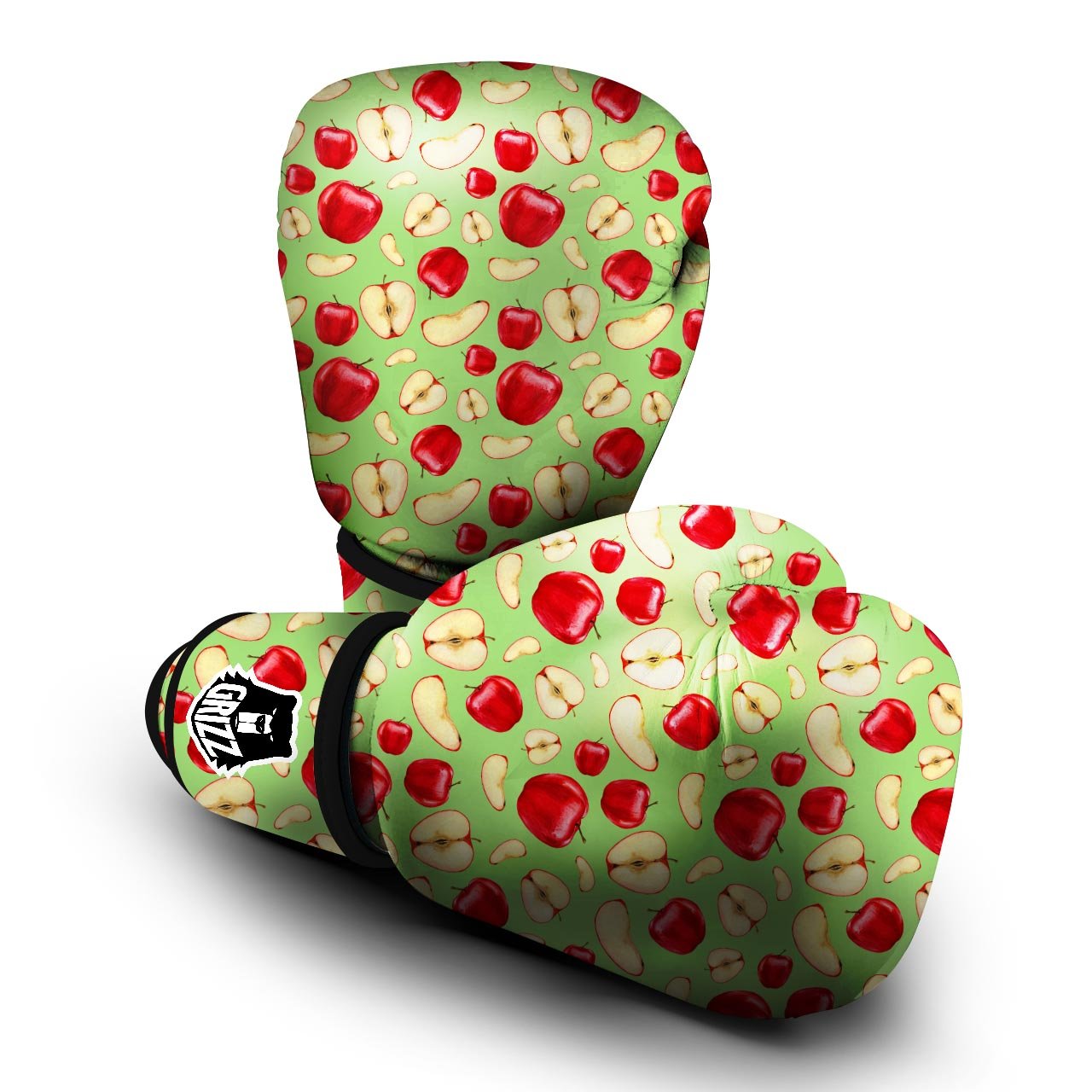 Fruit Red Apple Print Pattern Boxing Gloves-grizzshop