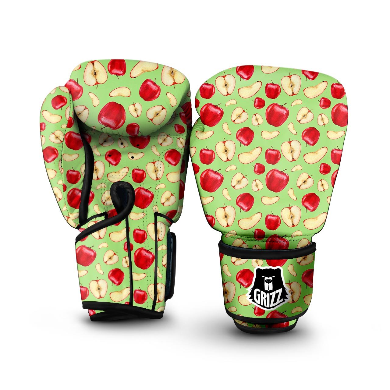 Fruit Red Apple Print Pattern Boxing Gloves-grizzshop