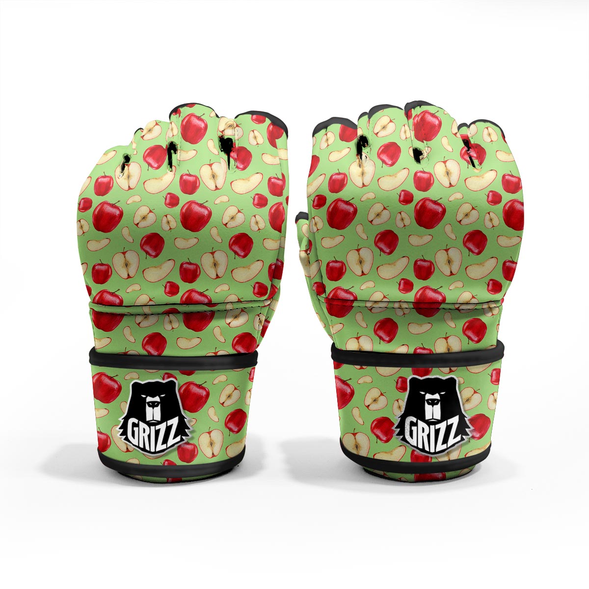 Fruit Red Apple Print Pattern MMA Gloves-grizzshop