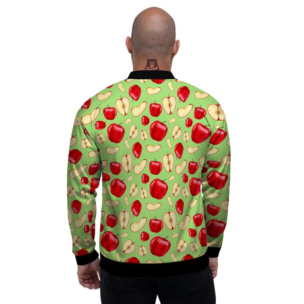 Fruit Red Apple Print Pattern Men's Bomber Jacket-grizzshop