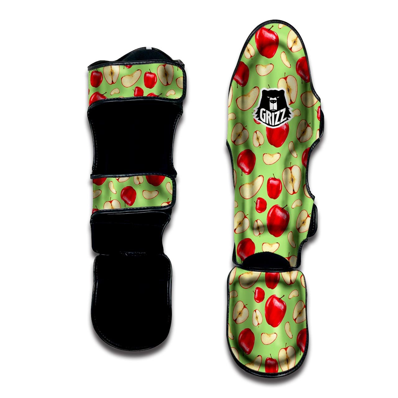 Fruit Red Apple Print Pattern Muay Thai Shin Guards-grizzshop