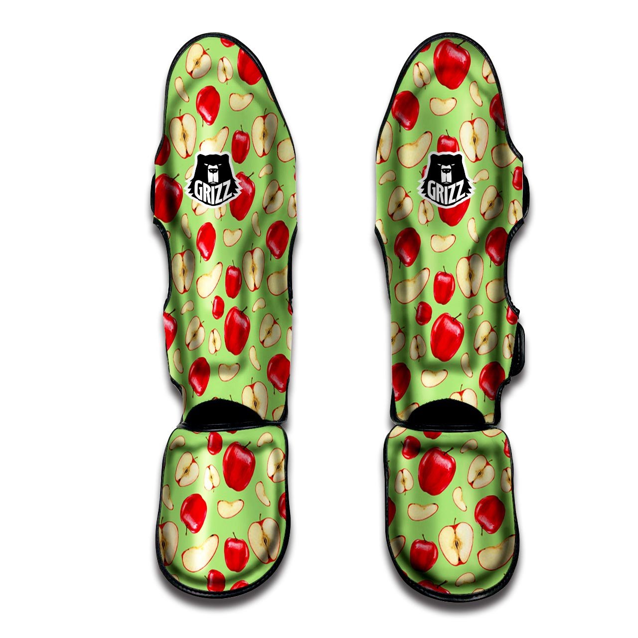 Fruit Red Apple Print Pattern Muay Thai Shin Guards-grizzshop