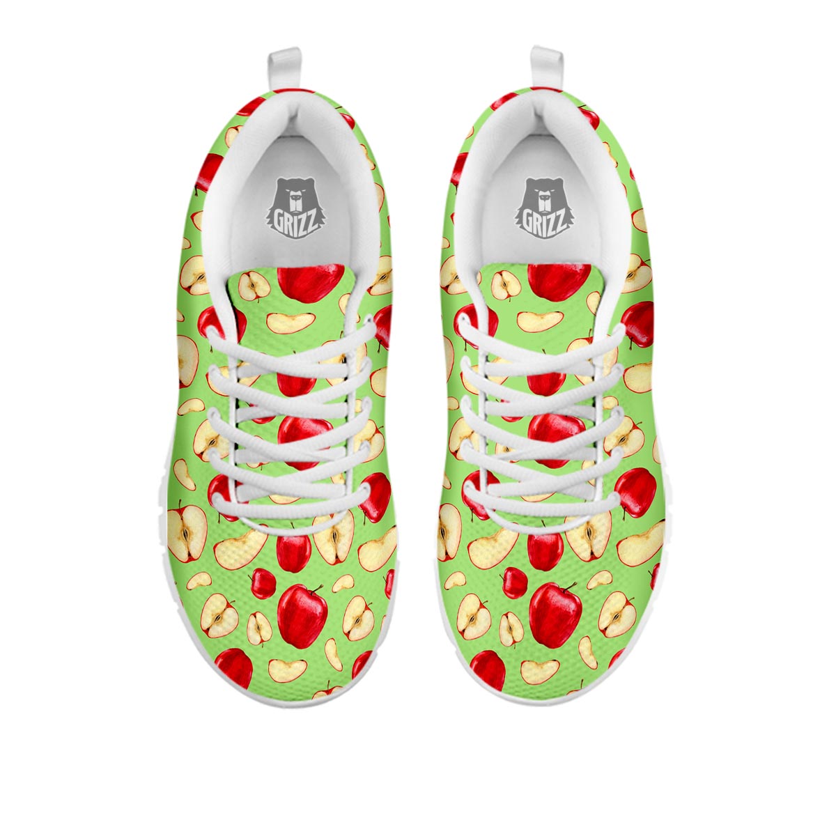 Fruit Red Apple Print Pattern White Sneaker-grizzshop