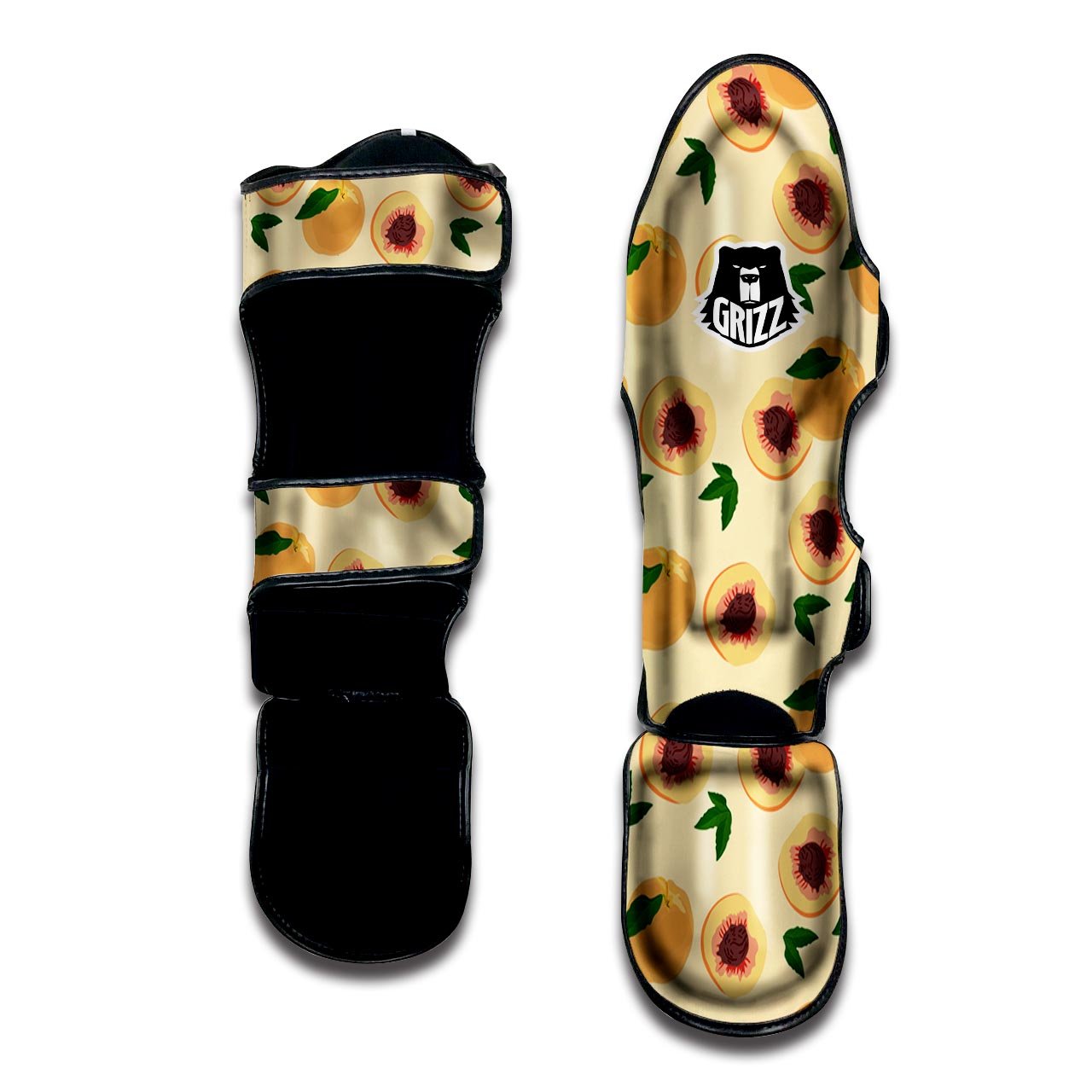 Fruit Ripe Apricot Print Pattern Muay Thai Shin Guards-grizzshop