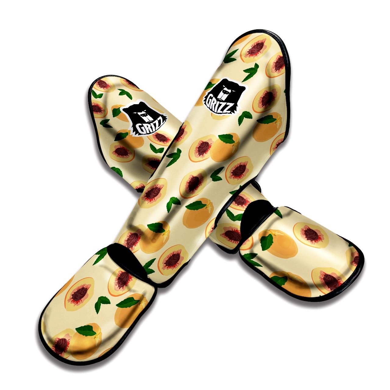 Fruit Ripe Apricot Print Pattern Muay Thai Shin Guards-grizzshop