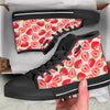 Fruit Strawberry Print Pattern Black High Top Shoes-grizzshop