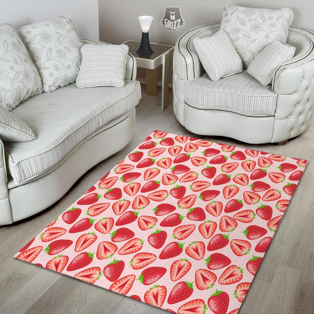 Fruit Strawberry Print Pattern Floor Mat-grizzshop