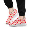 Fruit Strawberry Print Pattern White Athletic Shoes-grizzshop