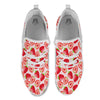 Fruit Strawberry Print Pattern White Athletic Shoes-grizzshop