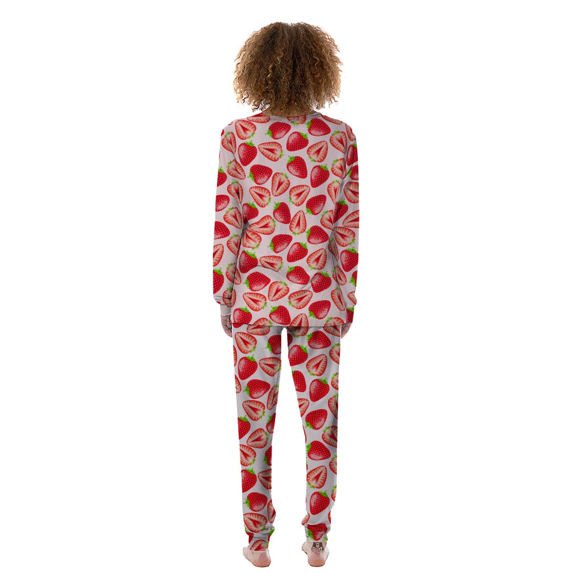 Fruit Strawberry Print Pattern Women's Pajamas-grizzshop