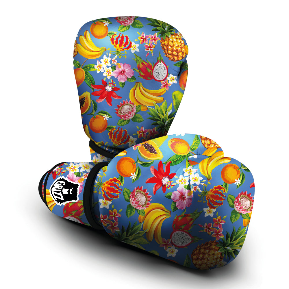 Fruits Aloha Tropical Print Pattern Boxing Gloves-grizzshop
