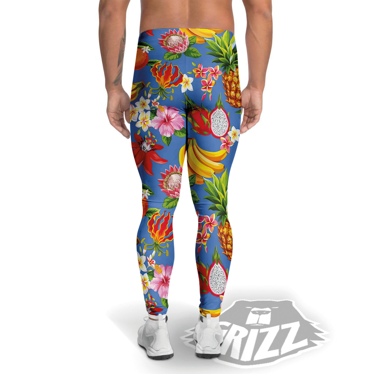 Fruits Aloha Tropical Print Pattern Men's Leggings-grizzshop
