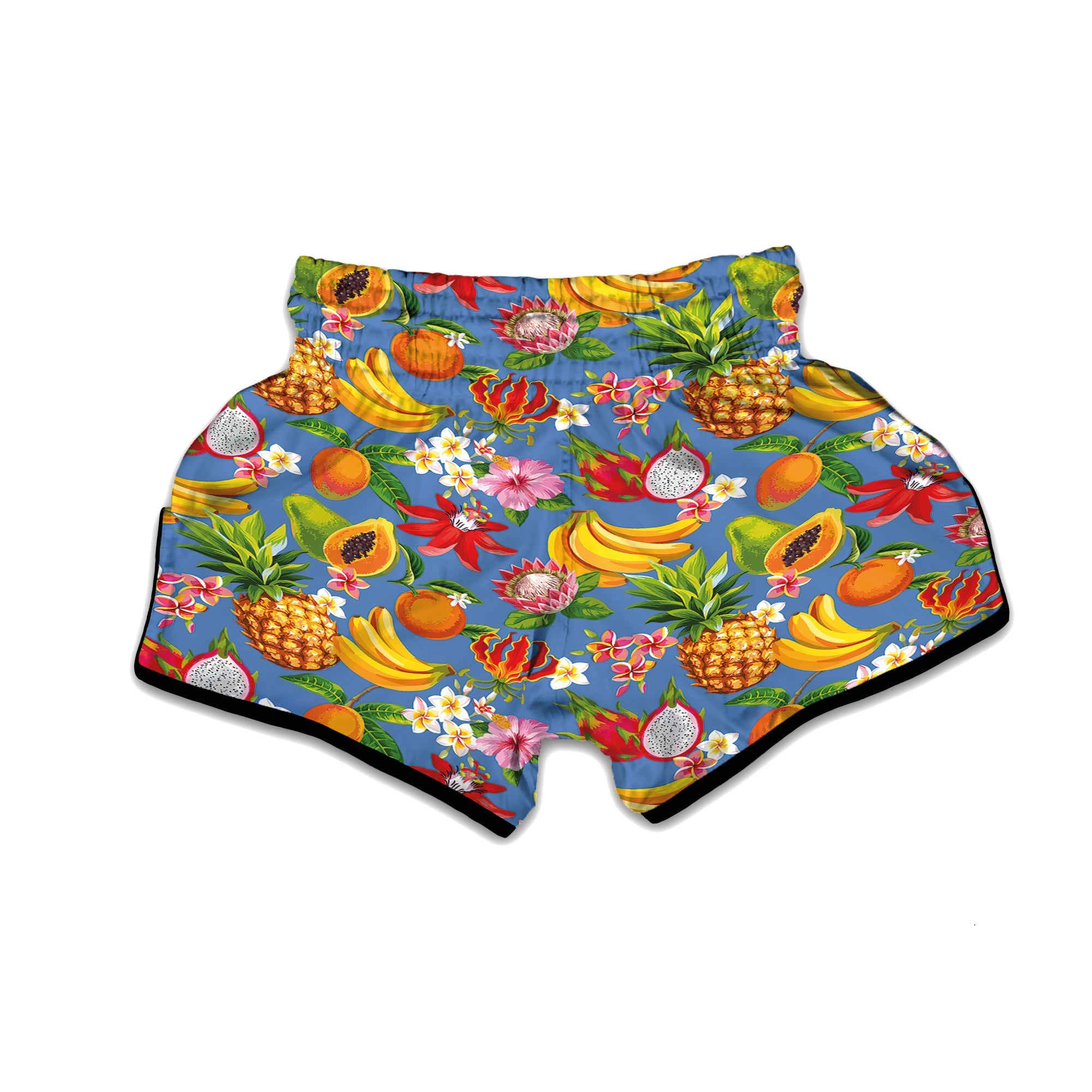 Fruits Aloha Tropical Print Pattern Muay Thai Boxing Shorts-grizzshop