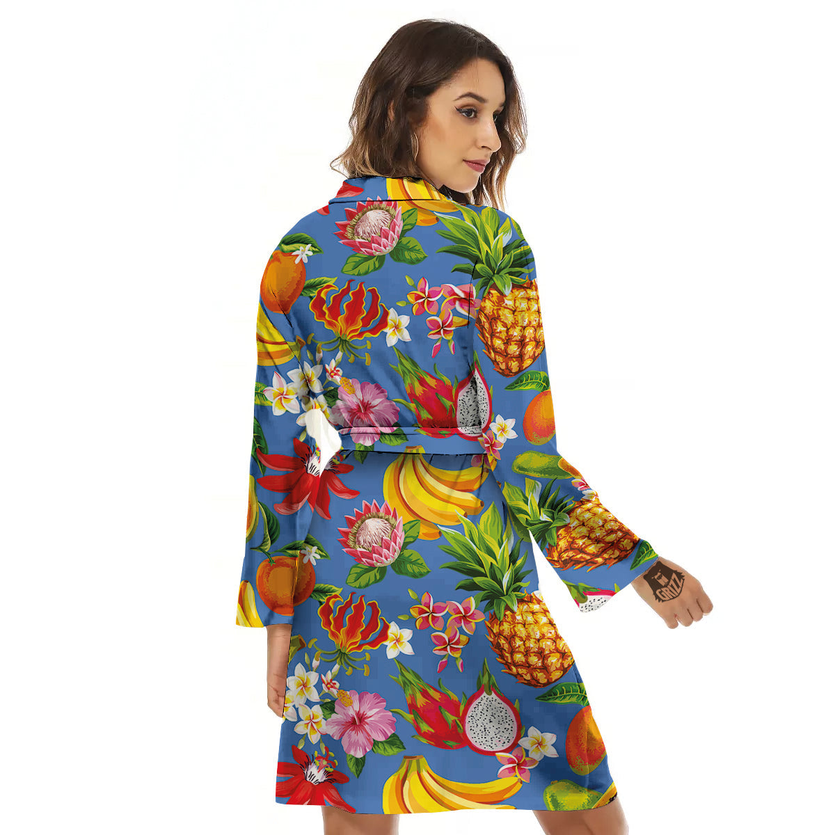 Fruits Aloha Tropical Print Pattern Women's Robe-grizzshop
