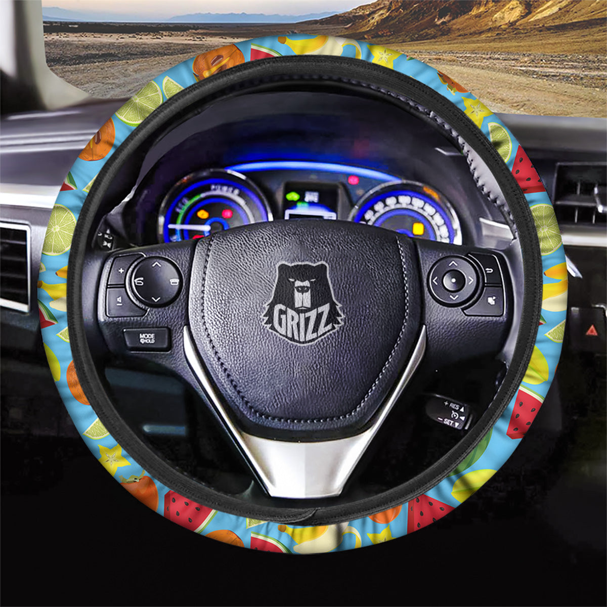 Fruits Depicting Print Pattern Car Steering Wheel Cover-grizzshop