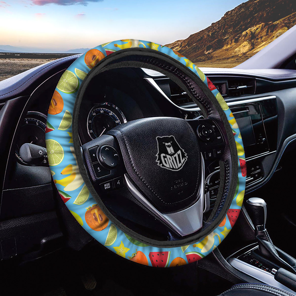 Fruits Depicting Print Pattern Car Steering Wheel Cover-grizzshop