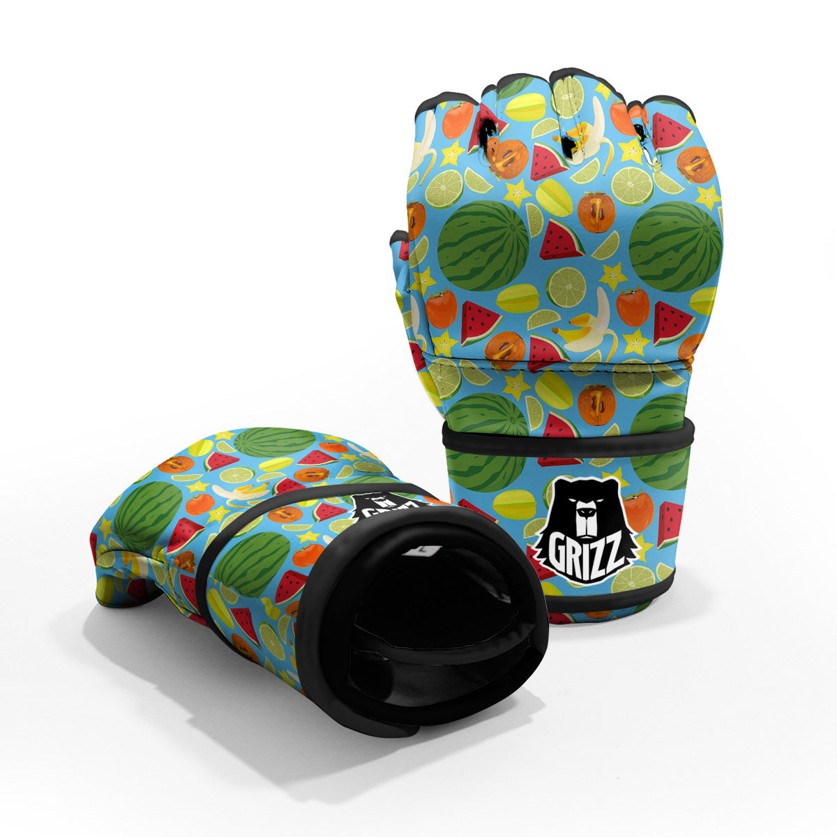 Fruits Depicting Print Pattern MMA Gloves-grizzshop