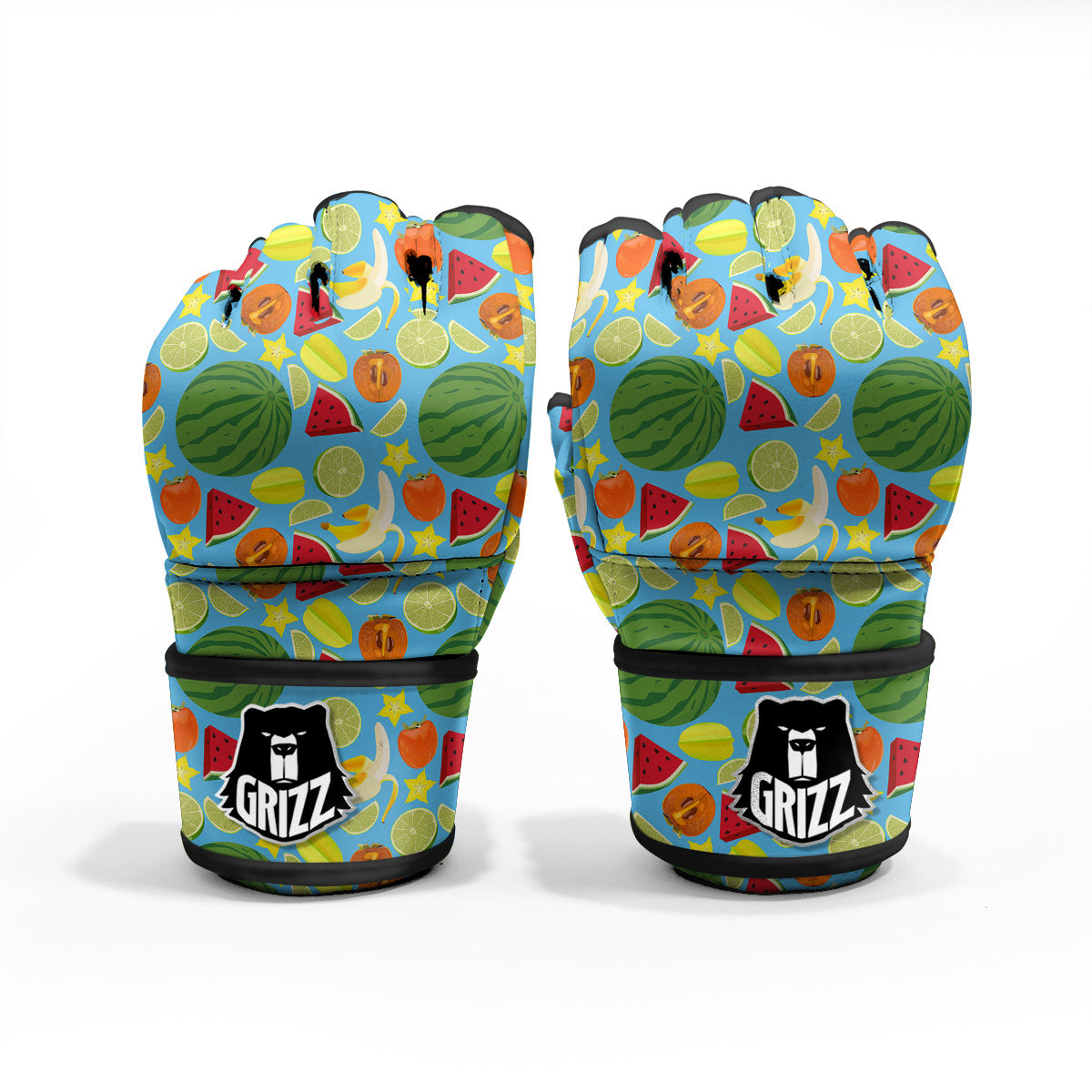 Fruits Depicting Print Pattern MMA Gloves-grizzshop