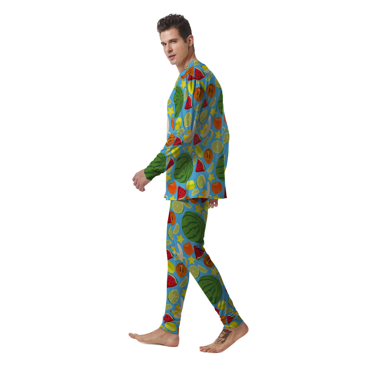 Fruits Depicting Print Pattern Men's Pajamas-grizzshop