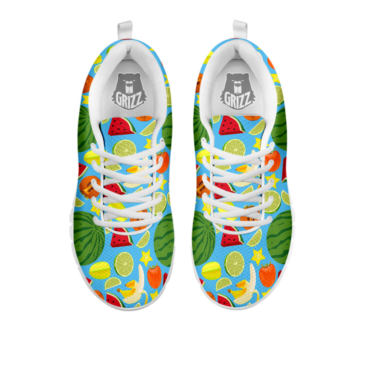 Fruits Depicting Print Pattern White Sneaker-grizzshop
