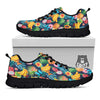 Fruits Hawaiian Tropical Print Pattern Black Sneaker-grizzshop