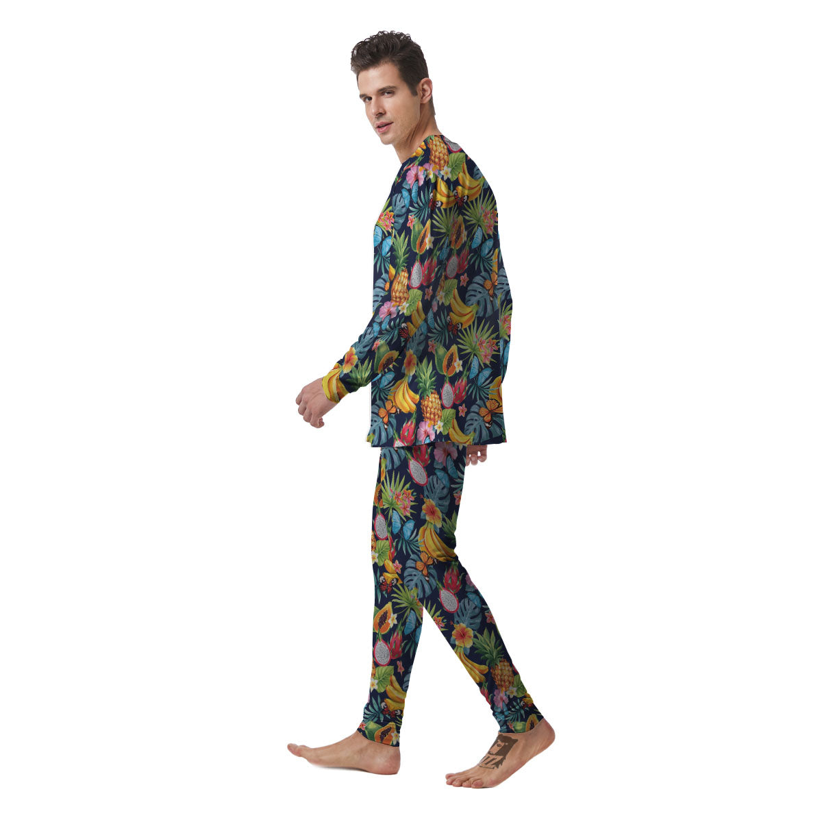 Fruits Hawaiian Tropical Print Pattern Men's Pajamas-grizzshop