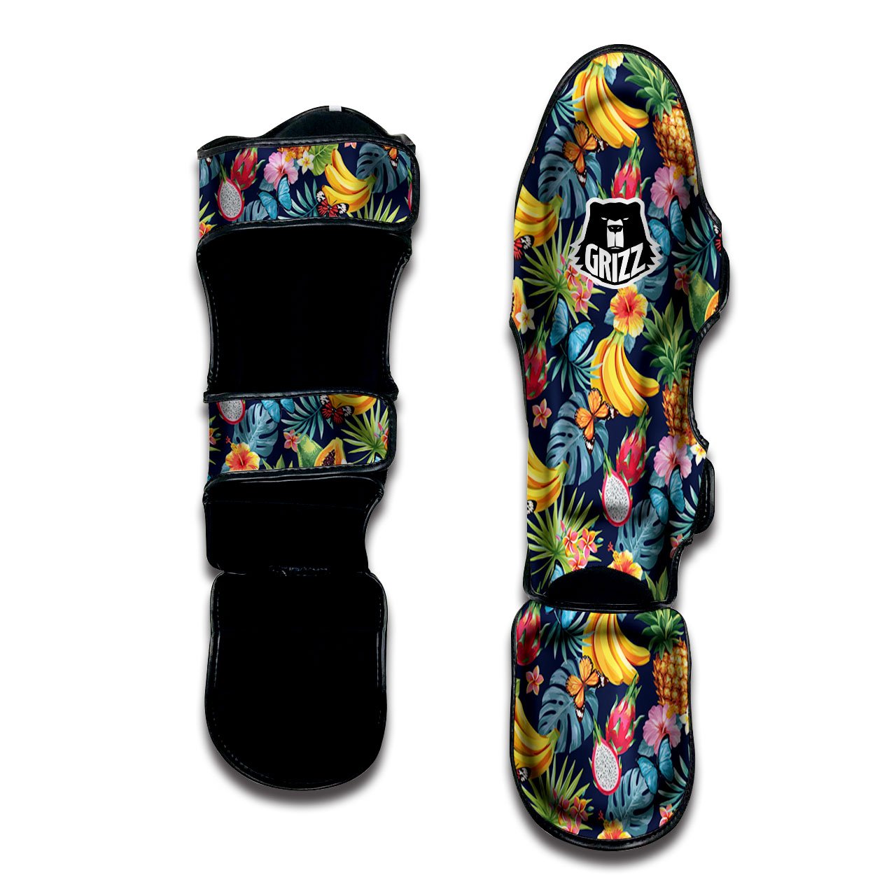 Fruits Hawaiian Tropical Print Pattern Muay Thai Shin Guards-grizzshop